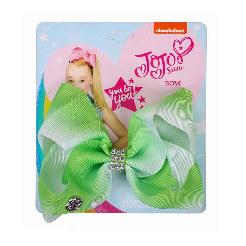 Девочки JoJo Siwa банты для волос с крокодил блестящие 5 дюймов Радуга Аллигатор горный хрусталь заколки для волос Детские аксессуары - Цвет: 7
