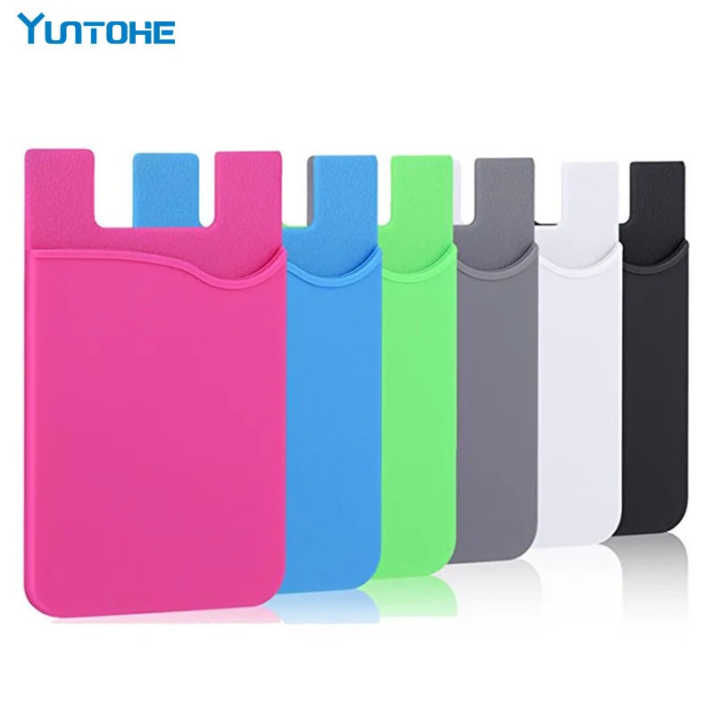 

Ultra-slim Self Adhesive Credit Card Wallet Card Set Card Holder Colorful Silicon For Smartphones For iPhone X 8 7 6S Sumsung S8