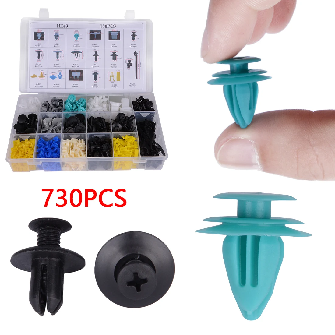 Dewtreetal 17 Sizes Universal Auto Bumper Door Panel Fastener Clip