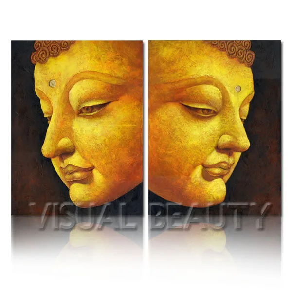 

FREE SHIPPING 2 Panel Canvas Art Buddha Oil Painting on Canvas Bedroom Decoration(Unframed)60x80cmx2pcs