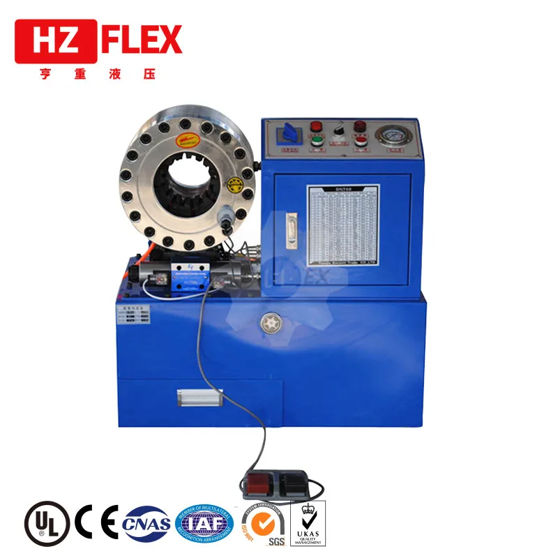 

CE certification hydraulic hose crimping machine 1/4" to 2" 4SH/SP ,110V/220V /380V, 31.5Mpa,500T with 10 sets dies