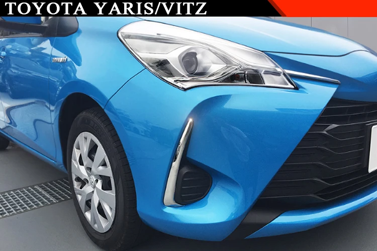 WK спереди Chrome противотуманных фар покрытие полосы для Toyota yaris vitz YARIS VITZ бампер аксессуары отделкой автомобиля стиль