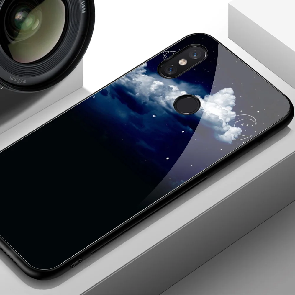 Чехол для Xiaomi mi Mix 2 s, чехол для телефона с изображением заката Галактики, стеклянный чехол для Xiao mi 8, чехол для mi 6 8 9 SE lite mi x 2 2 s 3 max 3