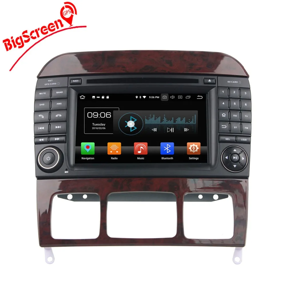 Discount 2 Din Android 8.0 RAM 4GB+32GB 8 Core Car Radio GPS Navi For Mercedes Benz S-Class W220 S280 S320 S350 Radio Wifi DAB+BT stereo 4