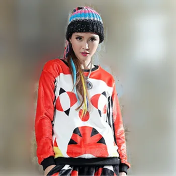 

just.be.never harajuku kawaii hoodies cartoon for girls winter punk flannel velvet thicken loose plus size print women kpop tops