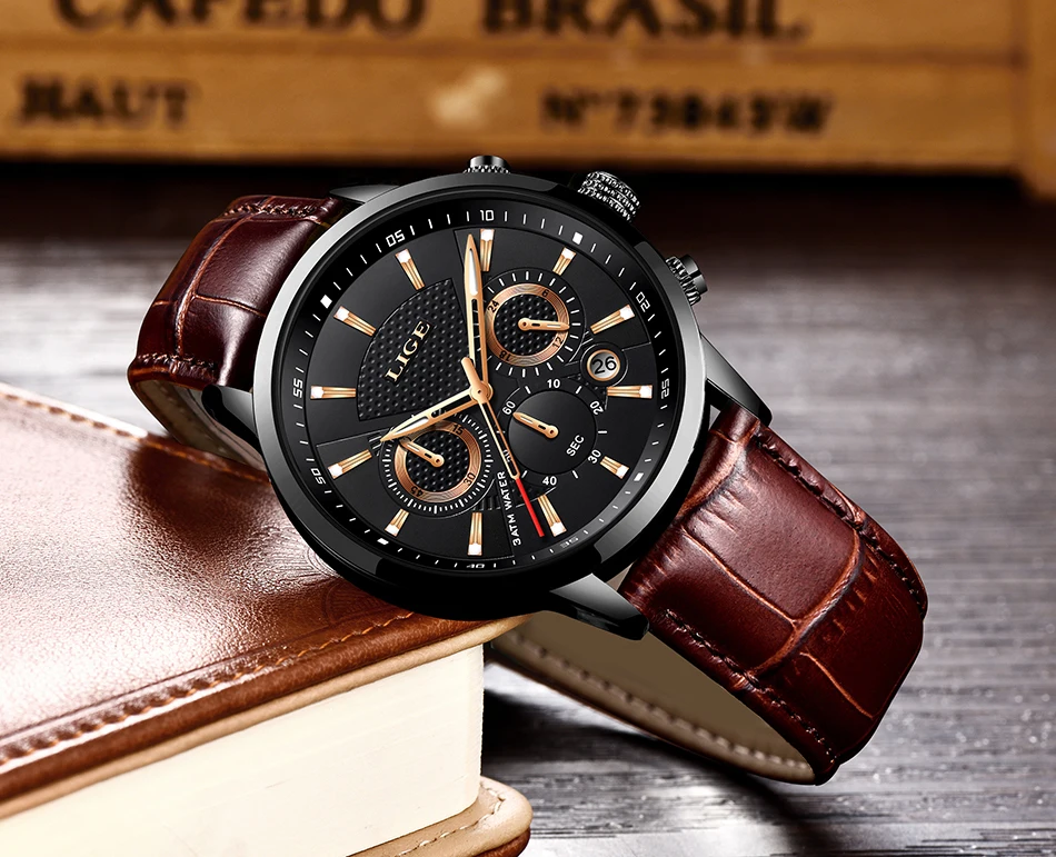 Chronograph Waterproof Sport Automatic Date Quartz Watch