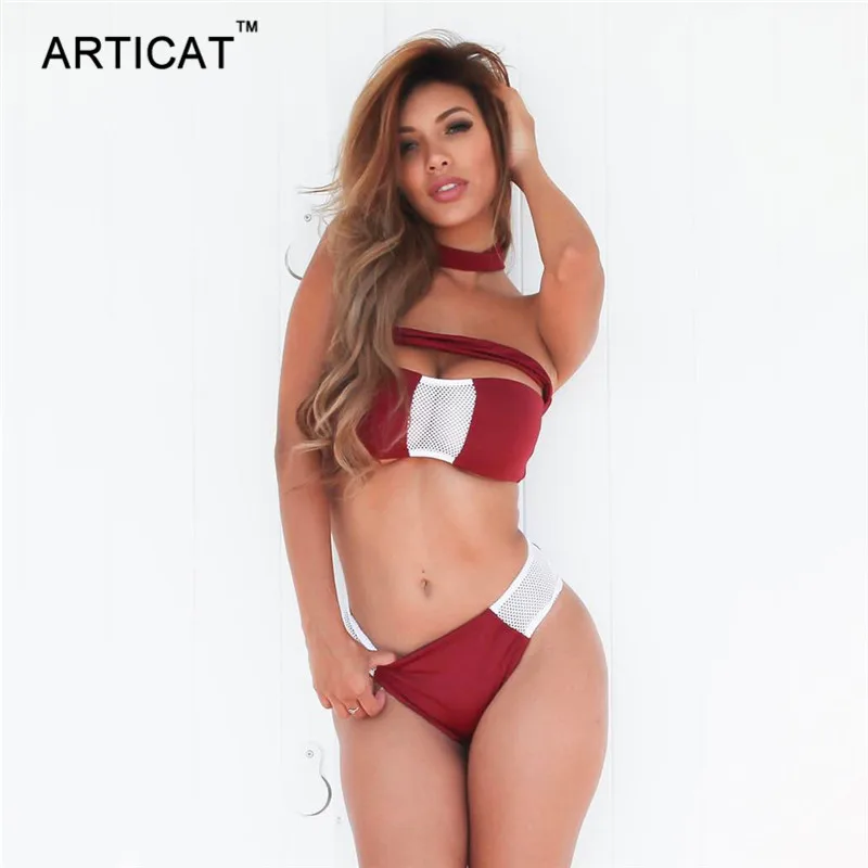 Articat المختنق شبكة خليط مثير ارتداءها المرأتين قطعة مجموعة Bodycon السروال القصير بذلة الصيف الشاطئ ملابس السباحة Playsuit وزرة