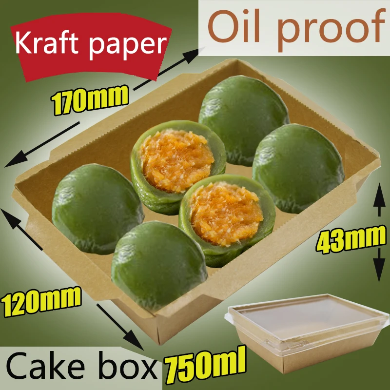 

Sandwich Box Salad Dessert Hotdog Long Cake Packaging Boxes containers Kraft food box Gift Box 10 pcs/lot 750ml