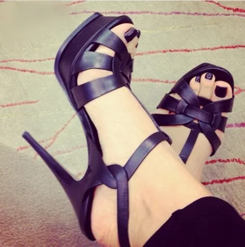 Runway Womens Sandals 2018 Extreme High Heel Platform Shoes Tribute Sandalias Sexy Ladies Summer Shoes 14MM Thin Heels Pumps Runway Womens Sandals 2018 Extreme High Heel Platform Shoes Tribute Sandalias Sexy Ladies Summer Shoes 14MM Thin Heels Pumps