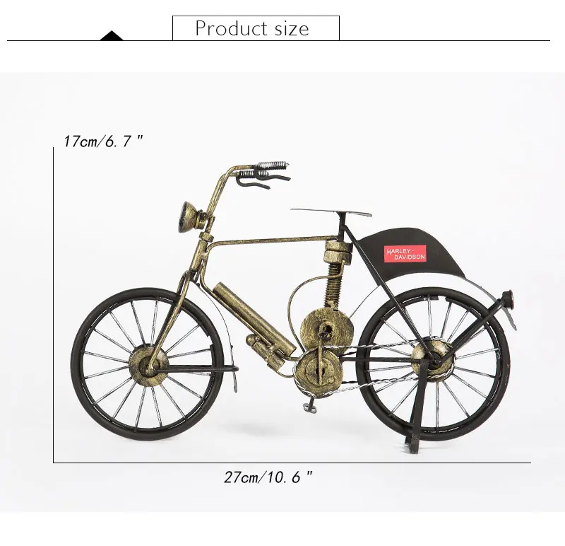 Ретро винтажная модель велосипеда домашний Декор статуэтки американский кантри кофе Бар Декор интерьер креативный подарок сувенирные коллекции