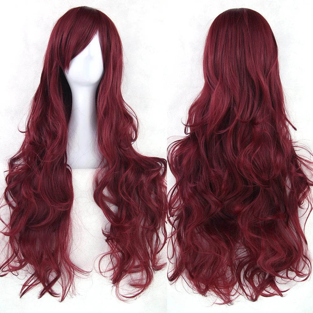 Soowee 20 цвета длинные вьющиеся волосы зеленый Косплэй парики синтетический термостойкий парик аксессуары для волос Вечерние белый черный парик для Для женщин - Цвет: Естественный цвет