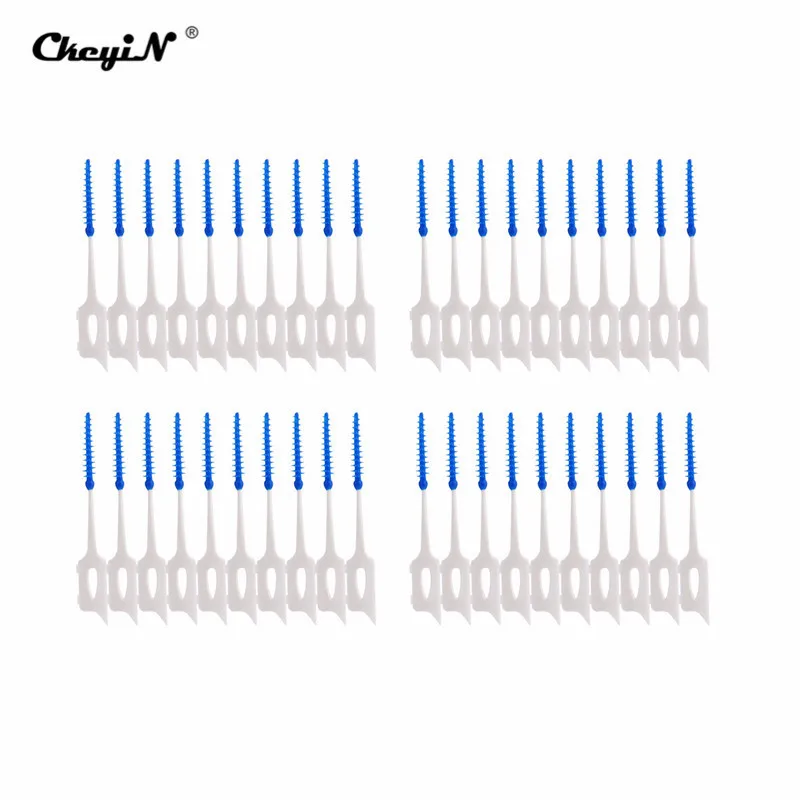 Для выведения токсинов, 40 шт двойные с головкой из шелка гигиена ротовой полости силиконовые нити для зубов, зубочистки удалить остатки пищи и налета P36
