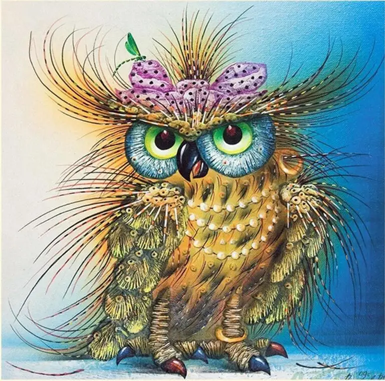 

New Diamond Mosaic 5D Diy Diamond Embroidery Painting Animals Of Color Owl 3D Diamond Painting Cross Stitch Pattern Rhinestones