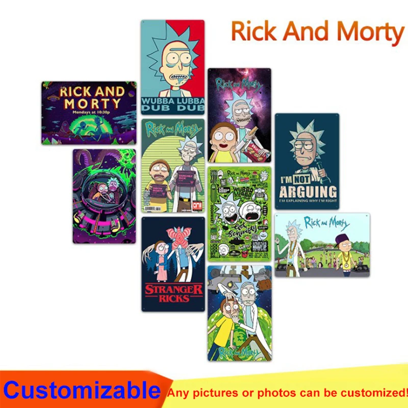 Rick and Morty Metal Table, Rick and Morty Metal Wall Decor, Handmade