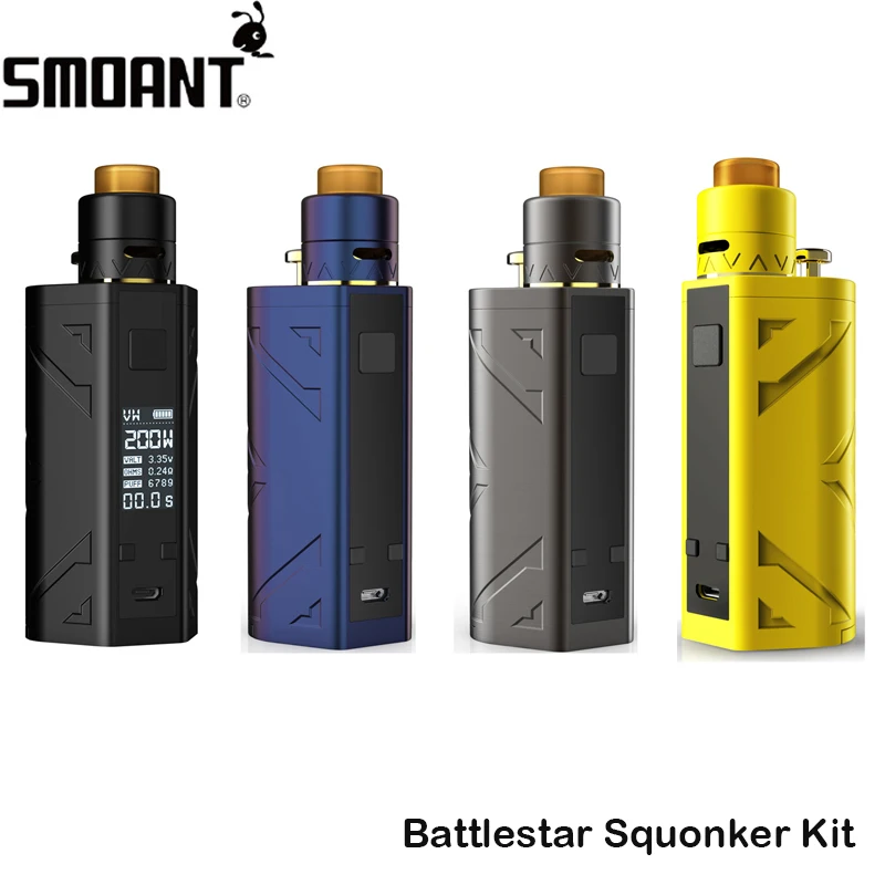 Оригинальный Smoant Battlestar Squonker комплект коробка мод Vape 200 Вт с RDA баком 7 мл
