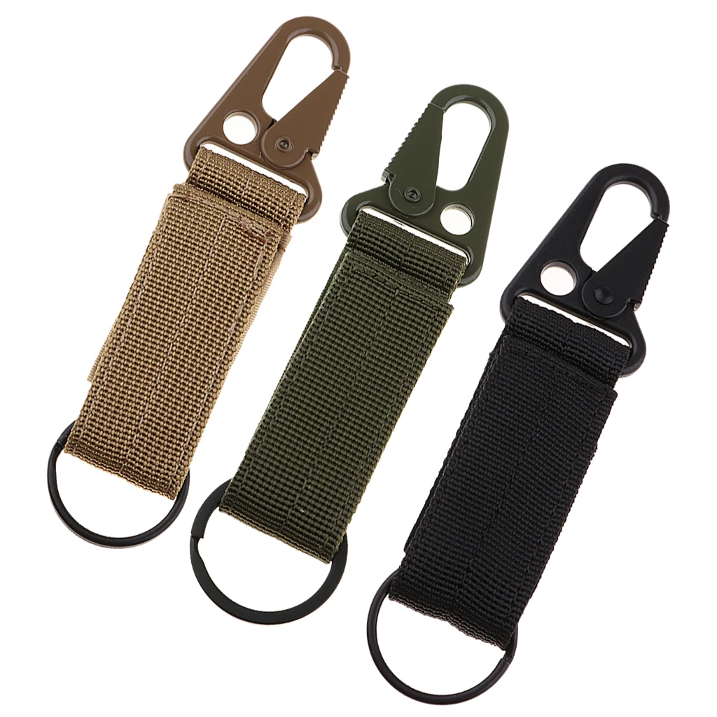 Multi-function Key Hook Webbing Molle Buckle Hanging Belt Keychain Carabiner Clip