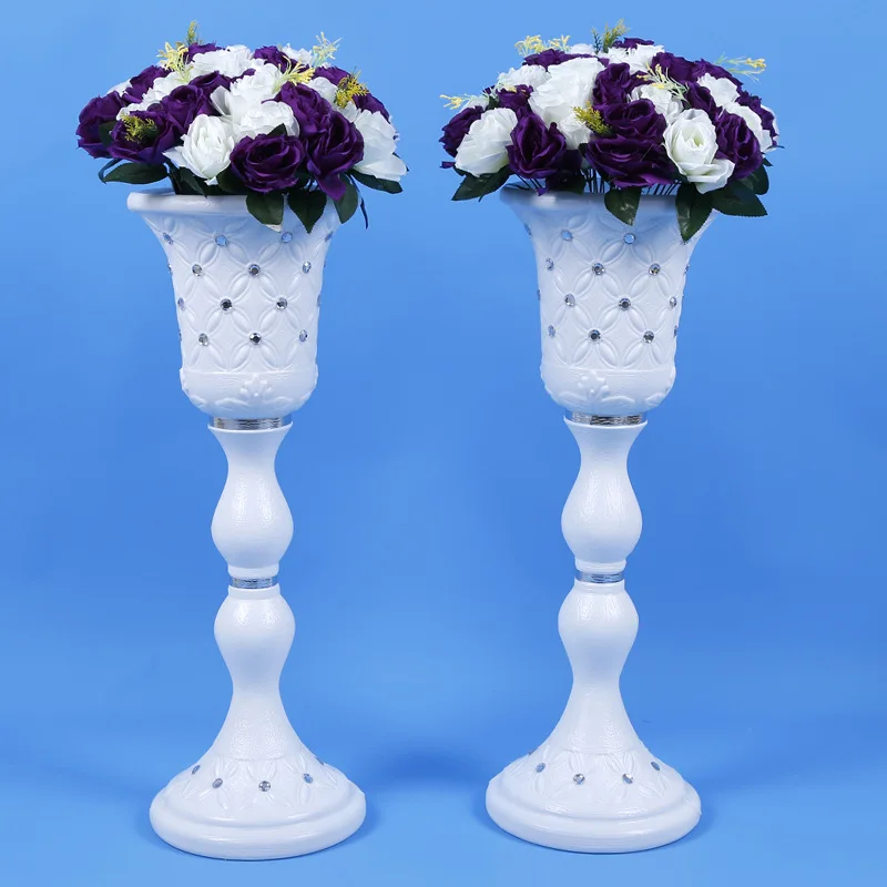 

Elegant White Wedding Decoration Props Vase Styles Roman Column Road Guide T Station Aisle Shooting Supplies 4 pcs