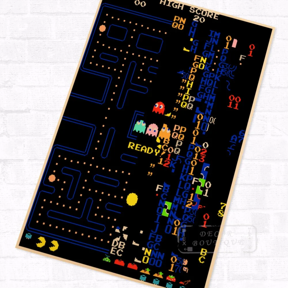 Pacman пикселей игра Винтаж видеоигры пропагандистский плакат ретро холст картины DIY настенные художественные наклейки домашний бар Плакаты Декор подарок