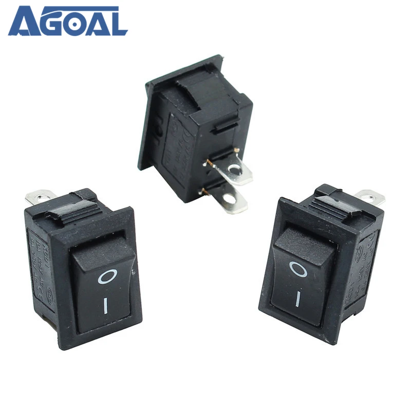 Mini interruptor de botón rojo 6A-10A 110V 250V KCD1-1012Pin Snap-in de encendido//apagado 30 un