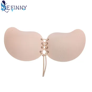 

Newest Women Fly Lace-up Printing Underwear Fashion Silicone Adhesive Stick On Gel Push Up Bra Backless Invisible Intimates