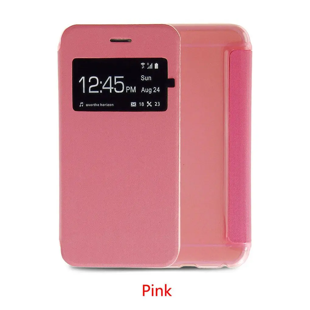 Sales promotion Leather Flip Window Cover Cases For Iphone 6 4.7 Inch