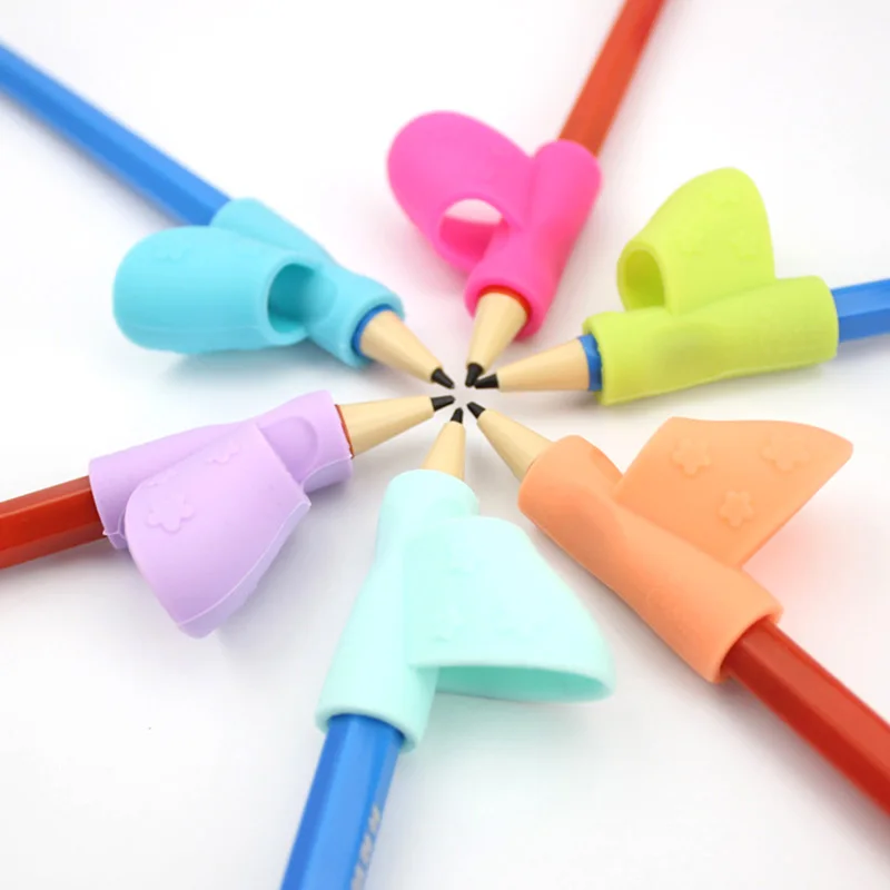 

3 Pcs/Set Soft Silicone Children Writing Posture Correction Device Pencil Pen Holder Grip Tools Student Stationery Accessories