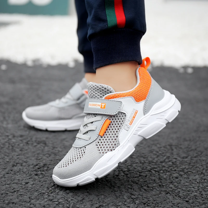 

MudiPanda Sneakers for boys children's sports shoes version breathable flying woven non-slip wear-resistant Kids casual shoes