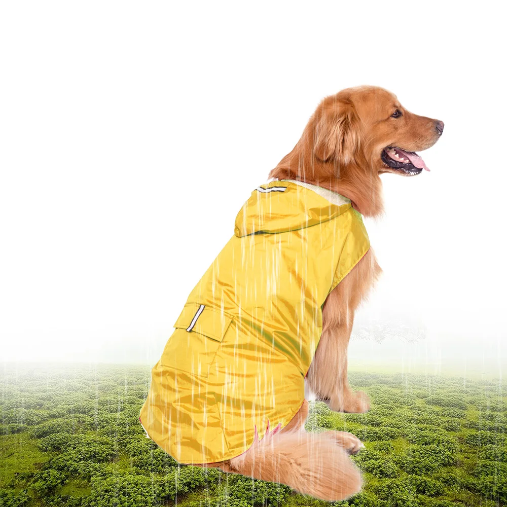 Super Waterproof Hooded Rainwear Pet Clothes For Golden Retriever