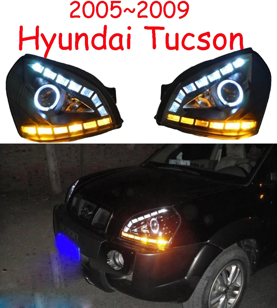 2 шт. автомобильный головной светильник для tucson головной светильник s 2005 2006 2007 2008 2009 год Tucson задний светильник светодиодный DRL HI LO HID xenon
