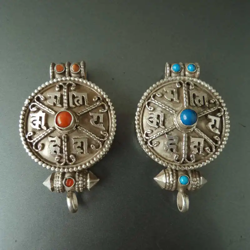 T9007 Nepal 925 sterling silver Pendant Tibetan Mantra Amulet Lockets OM MANI PAD ME HUM | Украшения и аксессуары