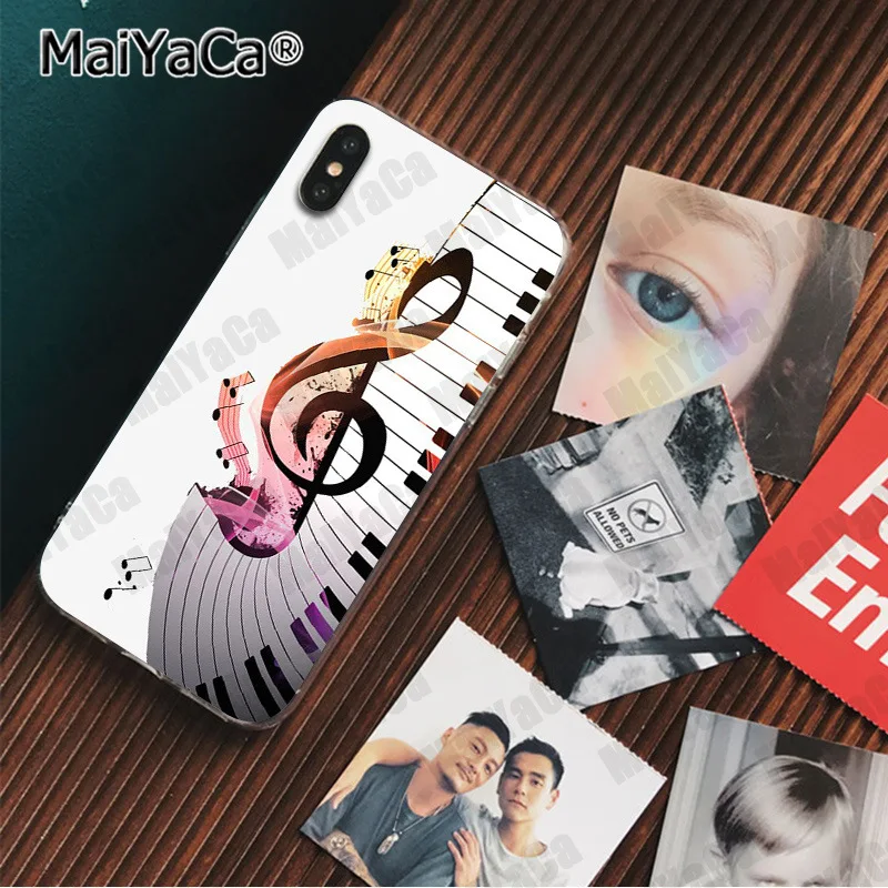 MaiYaCa Teclado de piano de música funda de teléfono de alta calidad para Apple iPhone 8 7 6 S Plus X XS MAX 5 5S SE XR cubierta