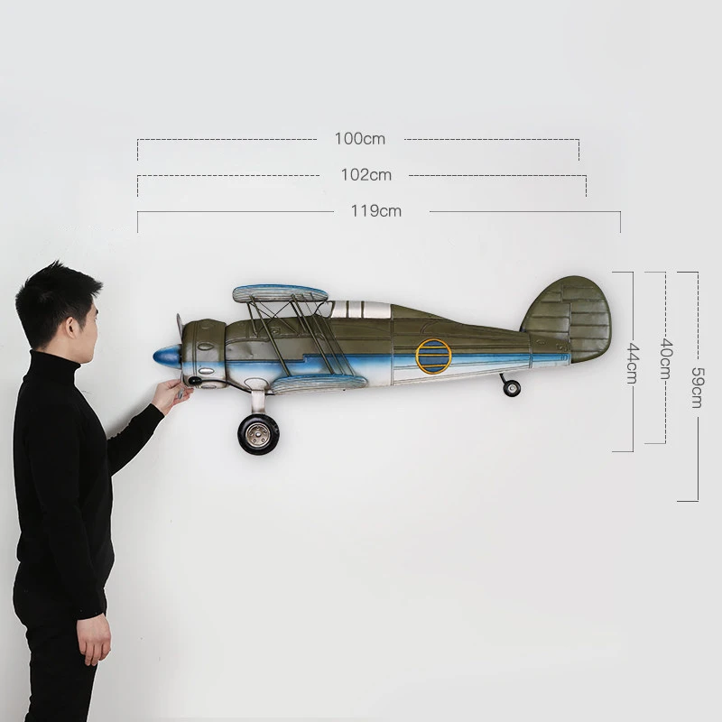 Современный кованый самолет в форме настенного подвеса, украшение на стену, кулон, кофейня, бар, домашняя настенная наклейка, Фреска, орнамент