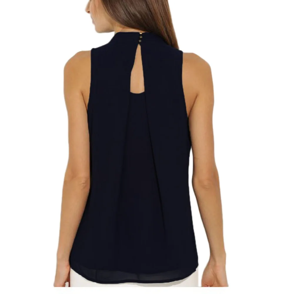 

Navy Dark Blue Solid Pleated Casual T-Shirts Summer Women Hollow Out Split Back O-Neck Slim Tee Tops For Women