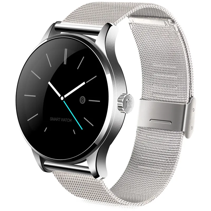 Оригинальные K88H Bluetooth умные часы наручные часы MTK2502 монитор сердечного ритма здоровье наручные Whatch часы для Android телефона ios одежда - Цвет: Silver Steel Band