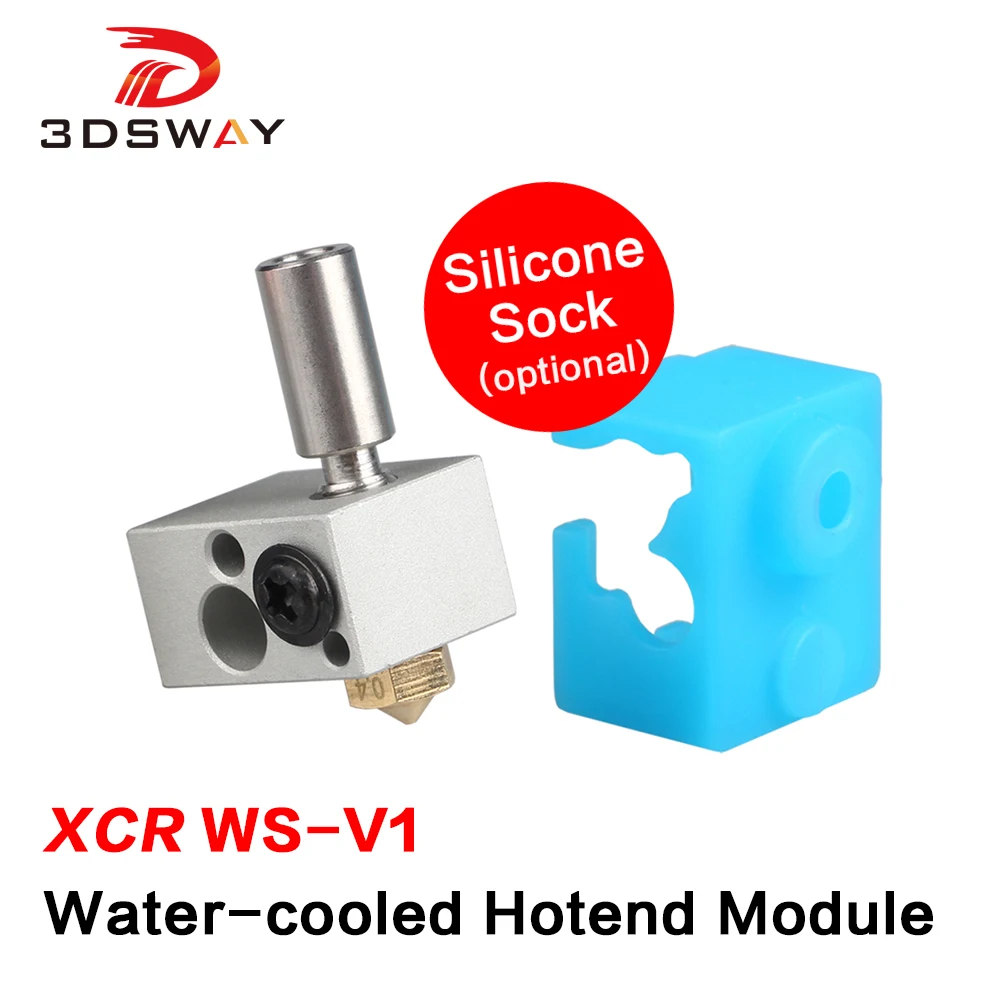 

3DSWAY 3D Printer Parts XCR WS-V1 Water Cooled Hotend Module Low Temperature Type High Temp 0.4/1.75 with Silicone Socks 1pc