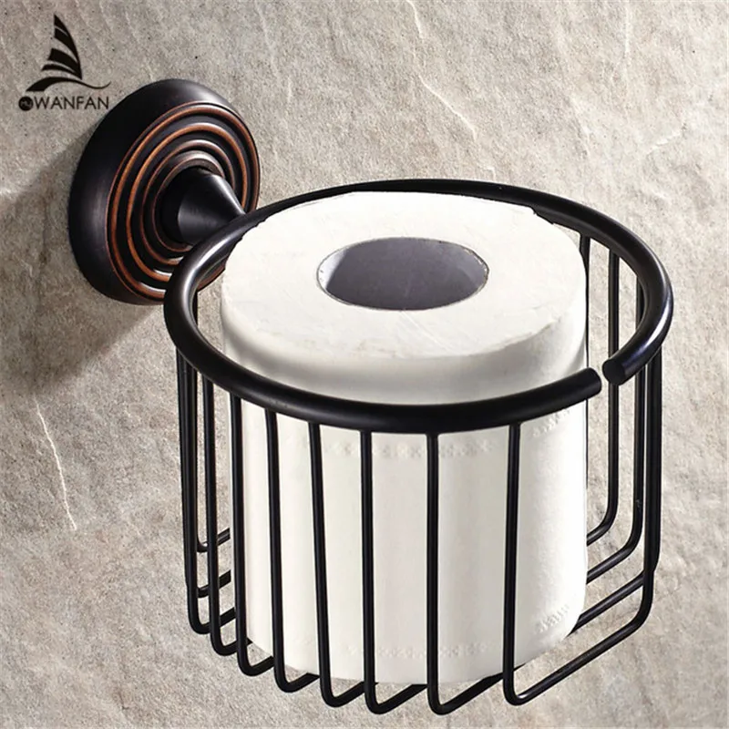 Туалет Бумага держатели Черный насыщенный латунь держатель рулона ткани держатель настенный Аксессуары для ванной комнаты отель Бумага