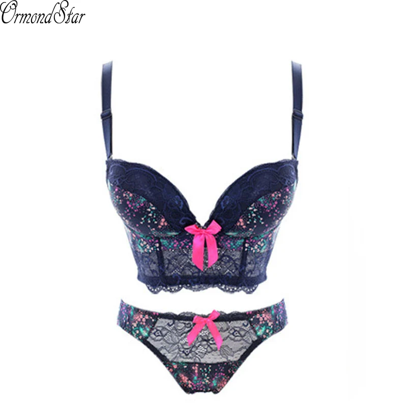 Hot Women Sexy Bra Set Lace Lingerie Push Up Wire Free Bras And Panties