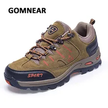 

GOMNEAR Hiking Shoes Men Breathable Trekking Shoes Tactical Boots Outdoor Leather Shoes Men Mountain Sneakers Anti-skid Tourism