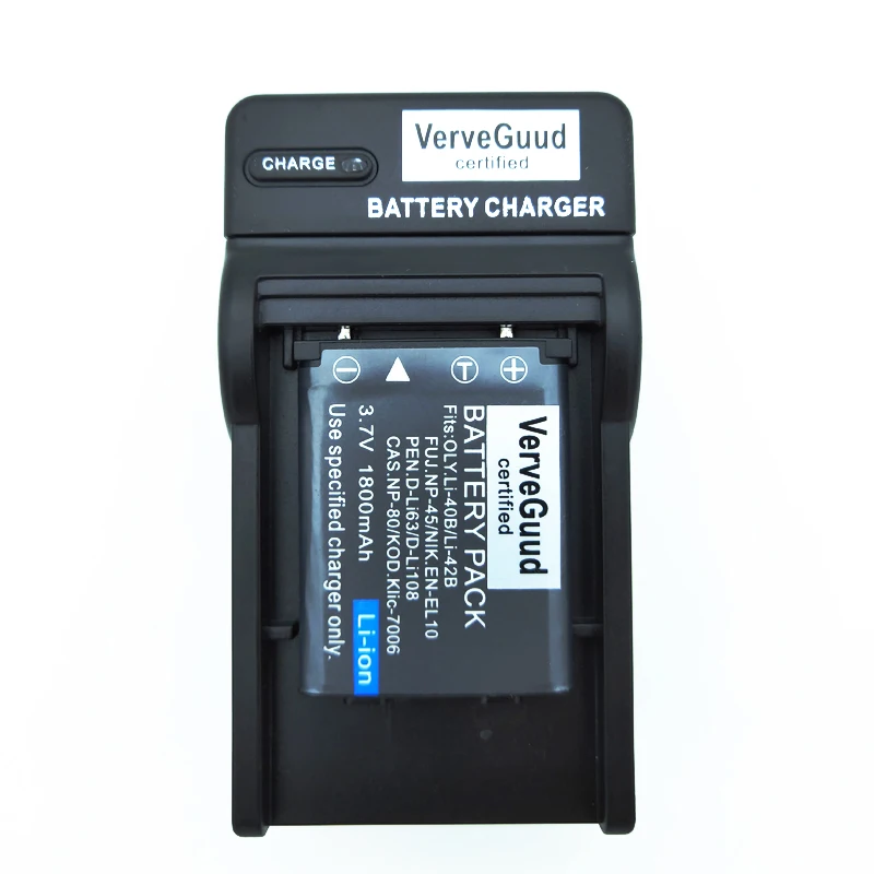 Verveguud Батарея Зарядное устройство для цифровой камеры OLYMPUS LI40B LI-42B LI-40B LI42B LI40C U1200 D-630 SP-70 X-800 FE340 FE350 FE360 FE20 FE3000