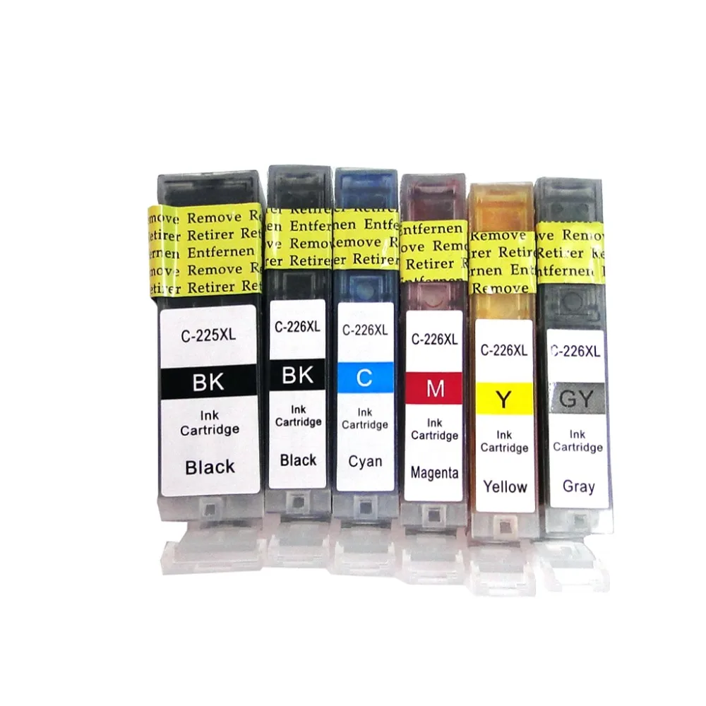 

YOTAT 6Colors Compatible ink cartridge PGI-225 CLI-226 for Canon PIXMA MG6120 MG8120 printer