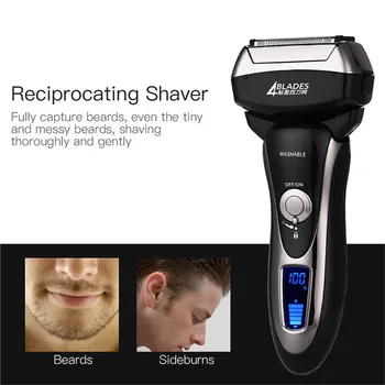 

4 Blade Maglev Cutting System Electric Shaver 14000r/min 1.5H Full Charged High Speed Motor Razor Beard Trimmer LED Display S47