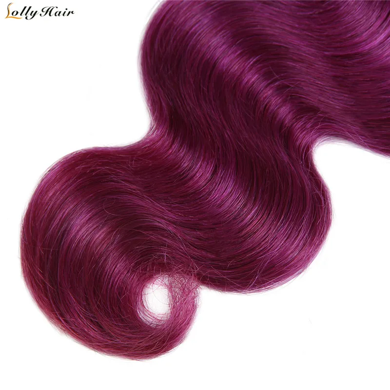 T1B/фиолетовый пучки волос "омбре" с закрытием темные корни человеческие волосы перуанские человеческие пучки волнистых волос с закрытием на палочке волосы Remy