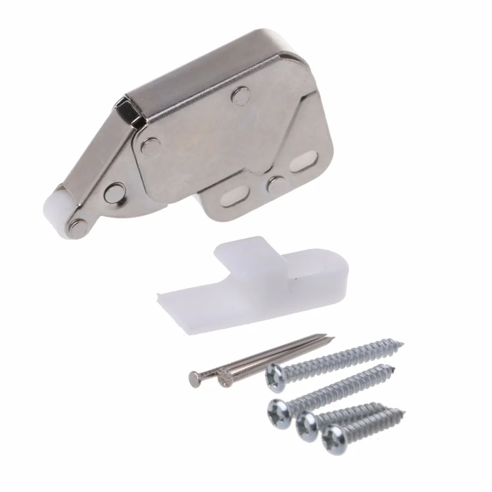 

1 Set Mini Push Catch Latch Cabinets Anti-Theft Safety Cupboard Doors With Cross Keys 34 x 27mm