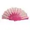 Spanish Style Hand Fan Dance Party Wedding Home Decoration Silk Flower Fan Lady Folding Hand Fans - Цвет: Розовый