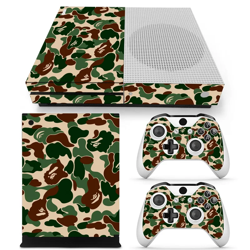 Камуфляжная Виниловая наклейка для microsoft xbox One SLIM и 2 контроллера skins sticker s для xbox ONE S