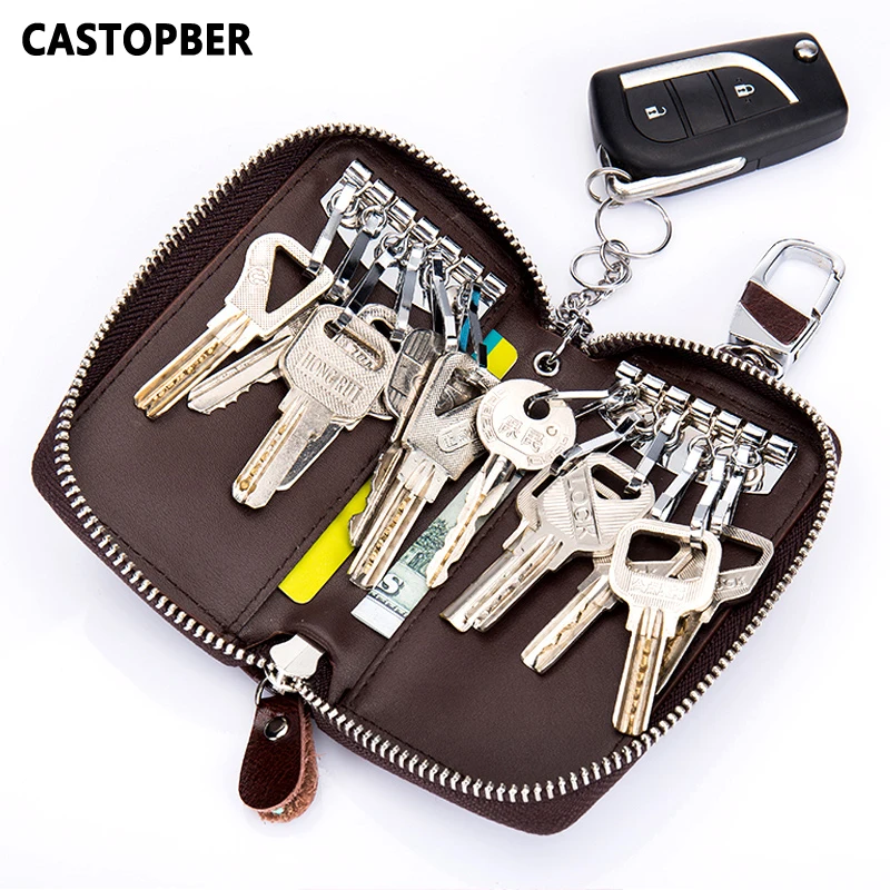 Hot Sale Split Leather High Capacity Male font b Key b font font b Wallet b