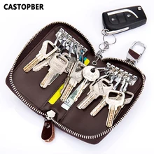 Hot Sale Split Leather High Capacity Male font b Key b font font b Wallet b