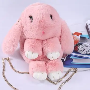 

2019 NEW fashion girl fur cape hare wool chains handbag women's casual plush dead eyelash rabbit messenger bag 10 colours