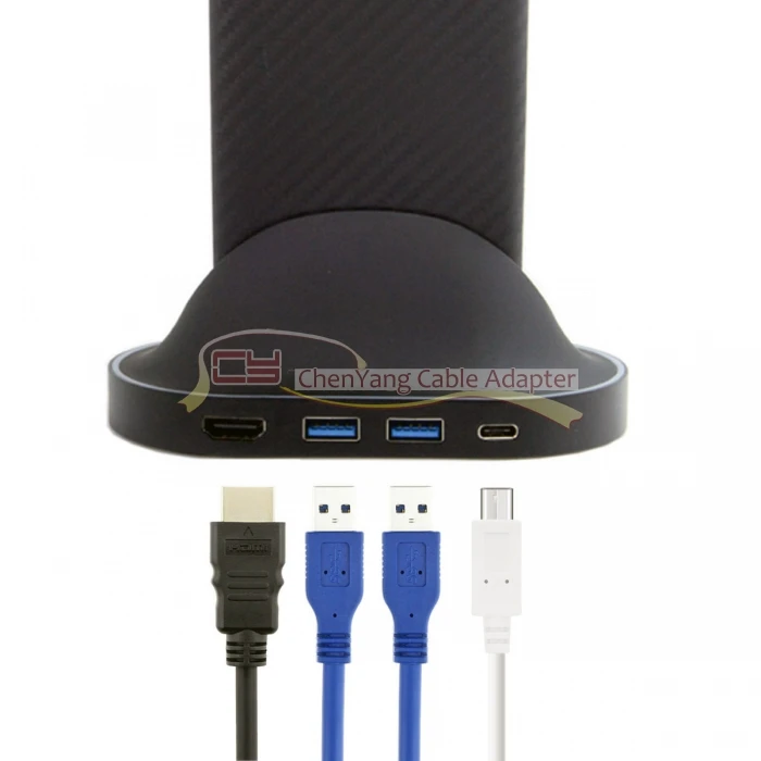 Jimier Тип-C USB-C USB 3,1 док-станции к HDMI и двойной 3,0 хаб и Мощность для S8 S9 Mate10 P20