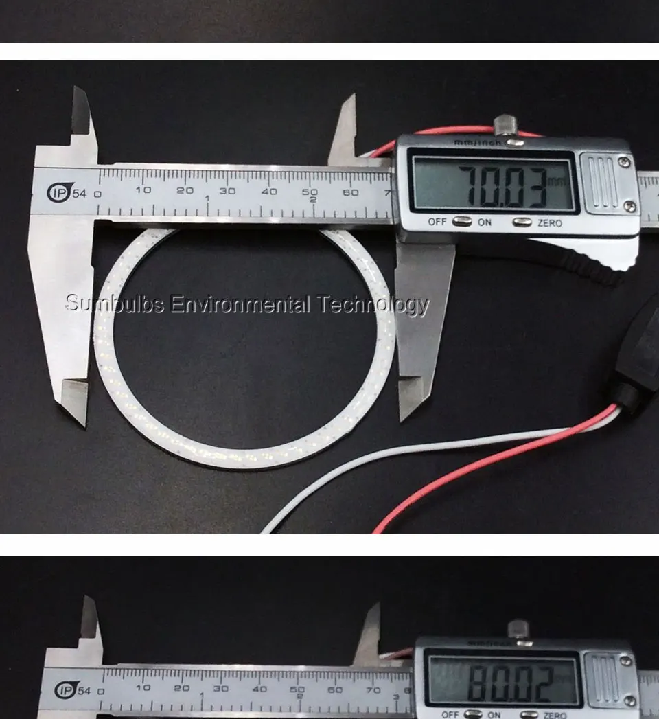 60mm 120mm Angel Eyes COB Lamp DRL LED Daytime Running Light with Driver 5W DC 12-14V for Motorcycle Car Headlight (6)